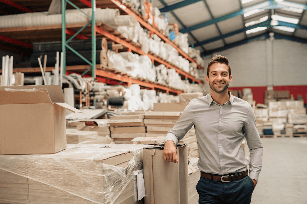 Man standing in warehouse